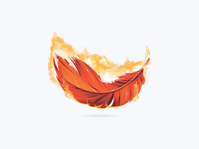 Flame on! burn feather fire icon phoenix