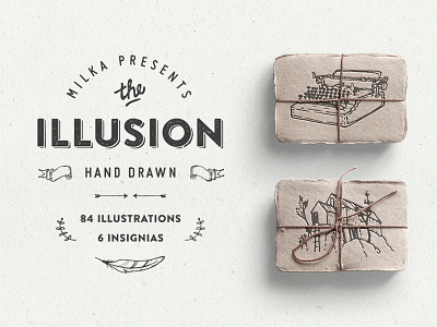 Illusion: hand drawn collection drawing element hand drawn illustrated illustrations mountains retro sketch template vector vectors vintage