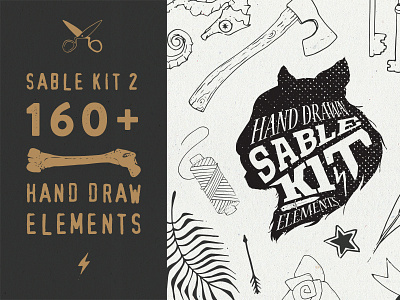 Sable Kit 2 - hand drawn collection border drawing element flowers hand drawn illustrated retro sketch template vector vectors vintage