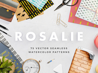 Rosalie Seamless Watercolor Patterns