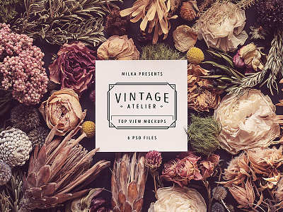 Vintage Atelier Top View Mockups