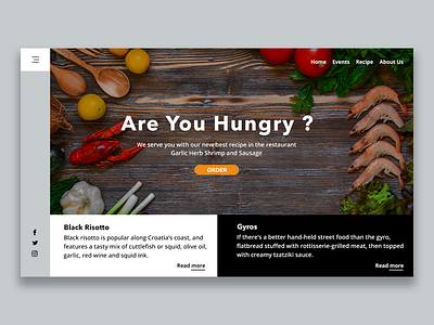 Food Landing Page design landing page design ui uidesign uiux uiux design uiwebdesign userinterfacedesign web webdesign website
