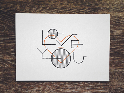 Valentine's Day Card lettering love print