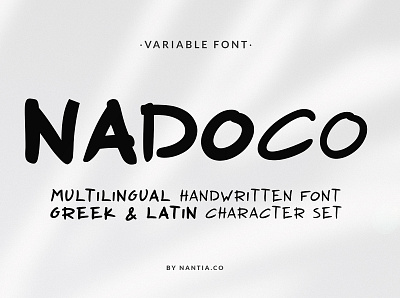 Nadoco HandWritten variable Font fonts greek typeface variable variable fonts