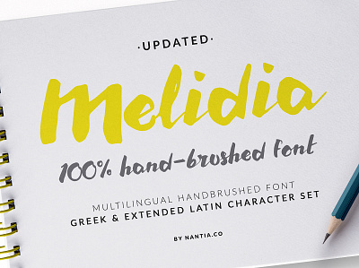 HandBrushed Typeface Melidia Font brushed font greek font handwritten font typeface