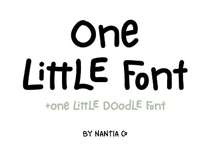 One Little Font doodle font greek font handwritten font nantiaco fonts typeface