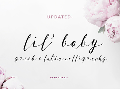 Lil Baby Greek Script Font greek font handwritten font nantiaco fonts script font