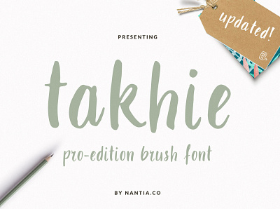 Takhie Pro Brush Font brush font brushed font greek greek font handwritten font nantiaco fonts typeface