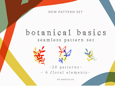 Botanical Basics pattern set botanical art botanical pattern design illustration seamless patterns