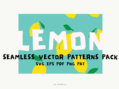 Lemon Seamless Vector Patterns Pack