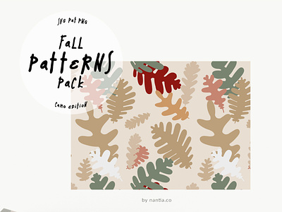 Fall Seamless Patterns Camo Edition Vectors