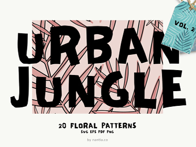 Seamless Patterns Urban Jungle Vol 2 seamless patterns urban jungle illustrations urban jungle patterns vector patterns