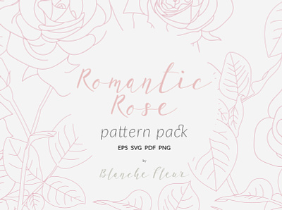 Romantic rose pattern pack illustration rose patterns seamless patterns