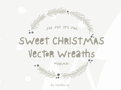 Sweet Christmas Vector wreaths christmas graphics digital wreath illustration illustration art minimal wreaths vector wreaths