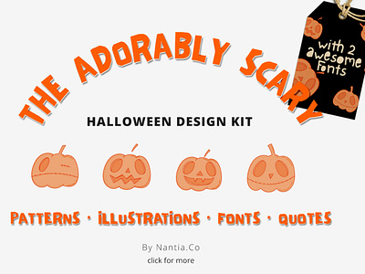 The Adorably Scary Design Kit halloween cliparts halloween design halloween vectors nantiaco graphics vector illustrations
