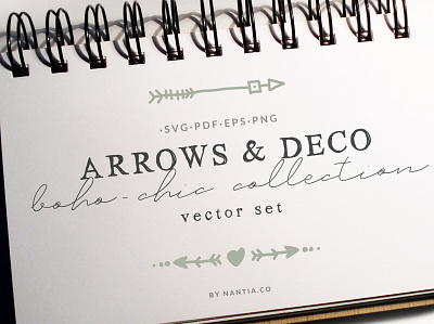 Boho Chic Arrows Deco Vector Pack arrows cliparts decorative graphics illustration nantiaco graphics