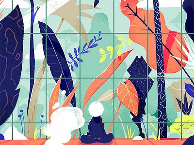 Living inside, dreaming outside. drawing graphic design illustration jungle quarantine vector zen