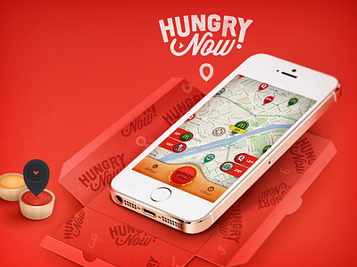 Hungry Now! avalaible on Android phone app design identity illustration mobile nows!