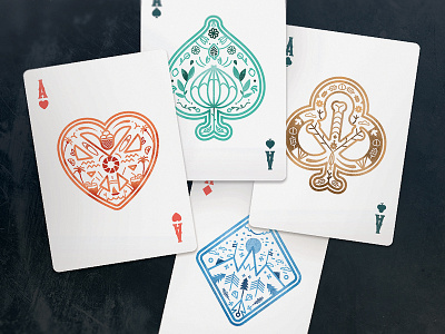 Aces from Season Pass Playing cards illustration playing cards print design