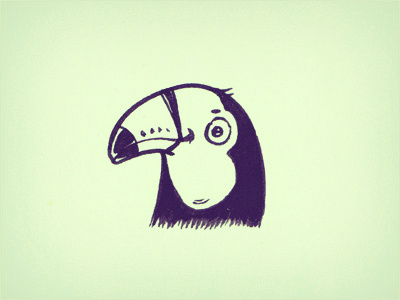 Toucan character drawing ink sketch