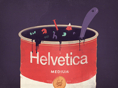 Helveti-soup illustration mixed media