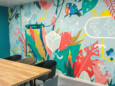 Floresta Wall Illustration. art direction illustration mural