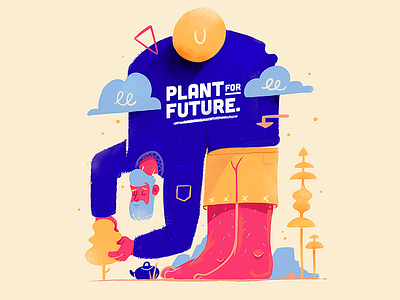 Plant For Future. art direction drawing illustration