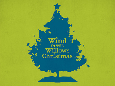 A Wind in the Willows Christmas Show Art illustration poster red bank