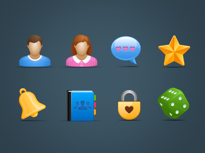 Online Dating Icon Set