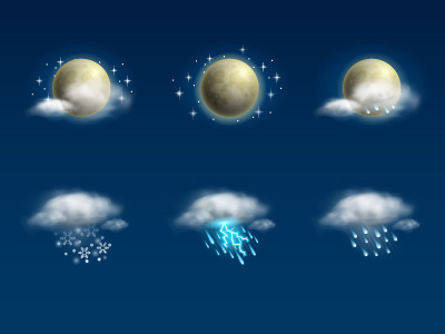 Weather Icon Set | Night cloud fog icon icon set moon night rain snow storm weather wind