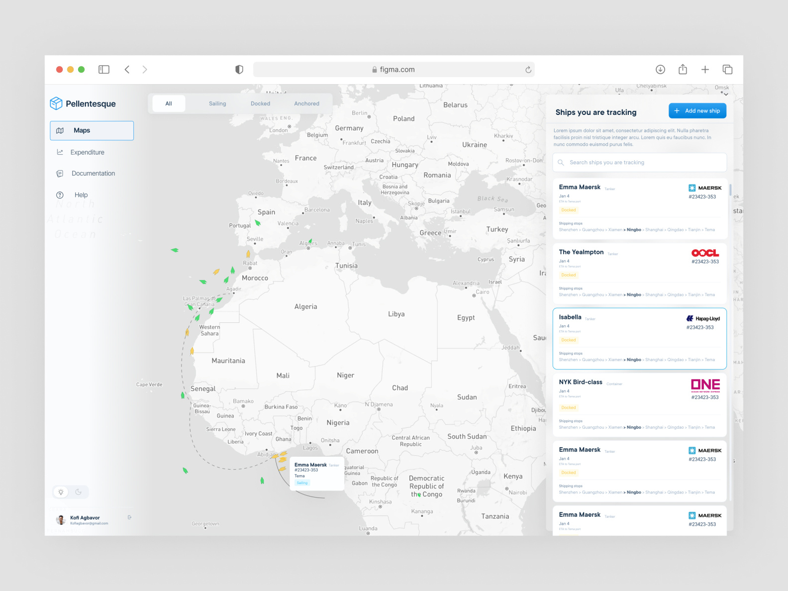 Ship/ Vessel tracking interface by Richmond Agbavor on Dribbble