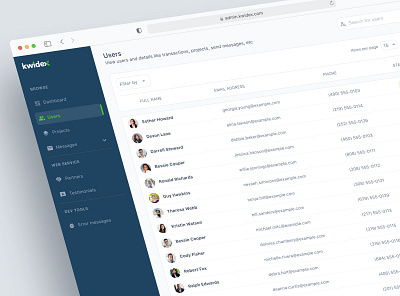 User management dashboard product design ui ux