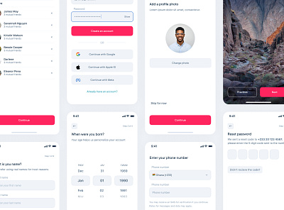 Authentication screens login product design sign up ui