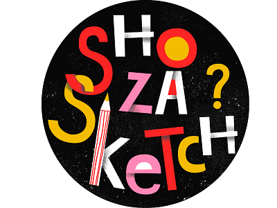 Logo for 'Shozasketch' brending design digital art editorial illustration lettering letters logo photoshop sketching sticker