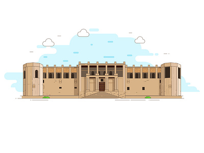 Bushehr Malek Mansion Illustration 2d art bushehr design flat historical history illustration iran iranian minimal old persian vector