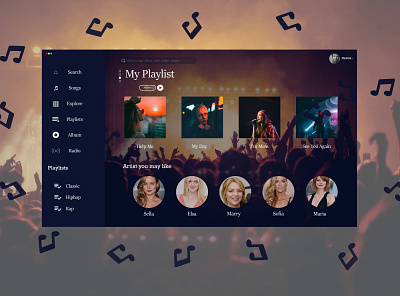 Music playlist music ui uidesign website design