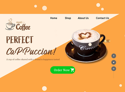 Coffee page adobe xd branding clean creative design logo vector website design