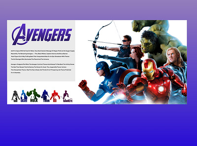 Avengers Landing Page Design adobe xd adobexd branding clean design icon logo typography vector website design