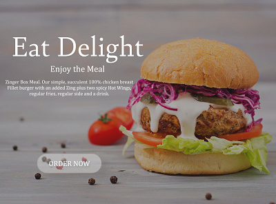 Web Landing Page adobexd burger creative design fiverr fiverrgigs graphic designer