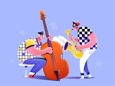 Musicians 2d design flat illustration flat illustrator flatdesign grainy illustration illustrator minimal musician texture ui vector illustration