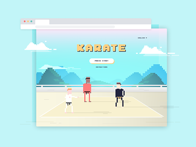 Retro Fighting Game Title Screen / Landing Page 8-bit dailyui fighting game karate landing page retro video games