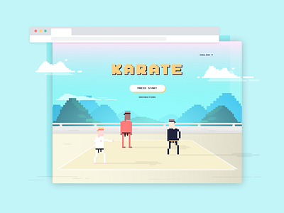 Retro Fighting Game Title Screen / Landing Page 8 bit dailyui fighting game karate landing page retro video games