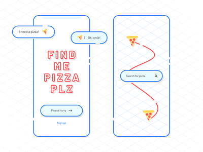 Pizza Search App app dailyui grid minimal mobile pizza retro search