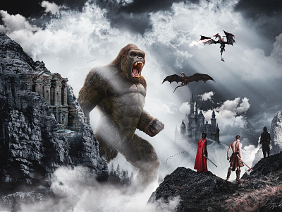 Matte Painting - The King Kong's Era adobe adobe photoshop graphic design