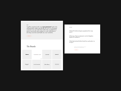 Personal Styling Web Exploration_02 clean design elegant landing list luxury minimal product design simple ui uidesign uiux user experiance user interface ux uxui web web design webpage website