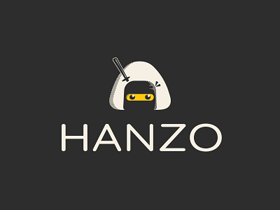 Hanzo logo affinity designer illustration ipad pro japan japanese food logo design ninja onigiri
