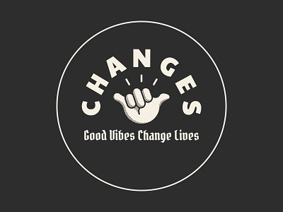 Changes logo - Good Vibes Change Lives affinity designer alternative charity goodvibes hand illustration instagram ipad pro logo logodesign mental health mental health awareness retro