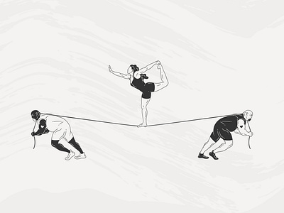Opposing forces affinitydesigner balance bodymovin daily drawing challenge drawing challenge illustration movement slackline strong man tension tightrope