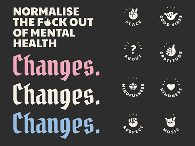 Changes icons & ident affinity designer awareness good vibes icons icons set illustration instagram ipad pro mental health mental health awareness social media thumnails vibes