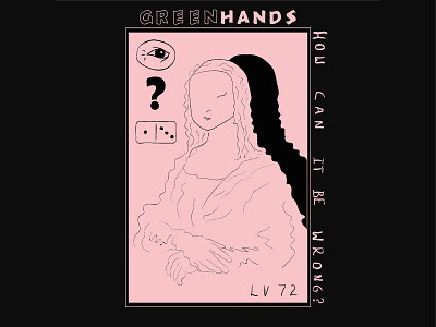 Green Hands T Shirt Design V2 adobe illustrator duotone illustration mona lisa music art t shirt art t shirt design